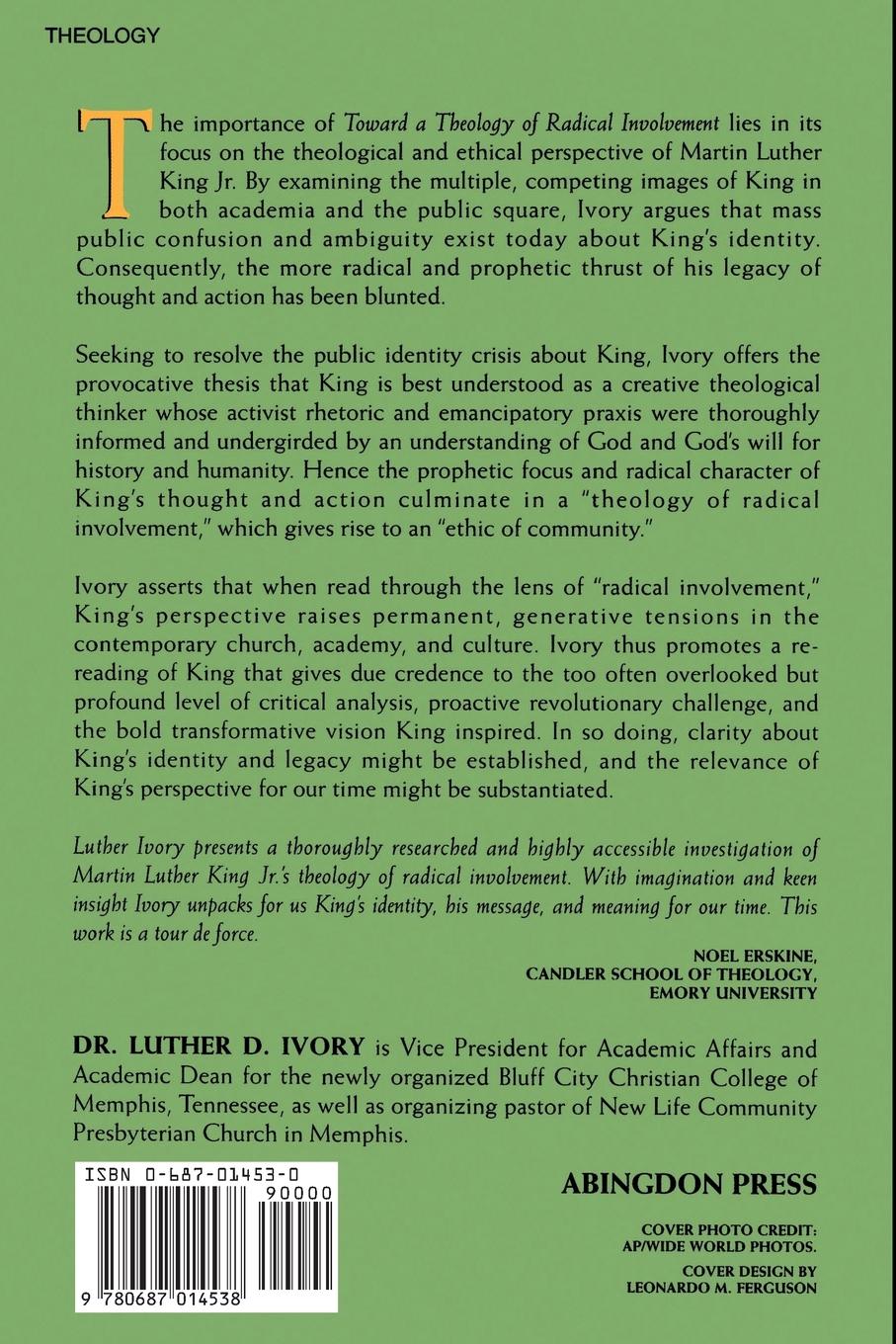 Rückseitencover Toward a Theology of Radical Involvement