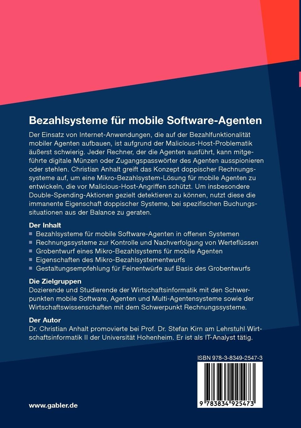 Rückseitencover Bezahlsysteme für Mobile Software-Agenten