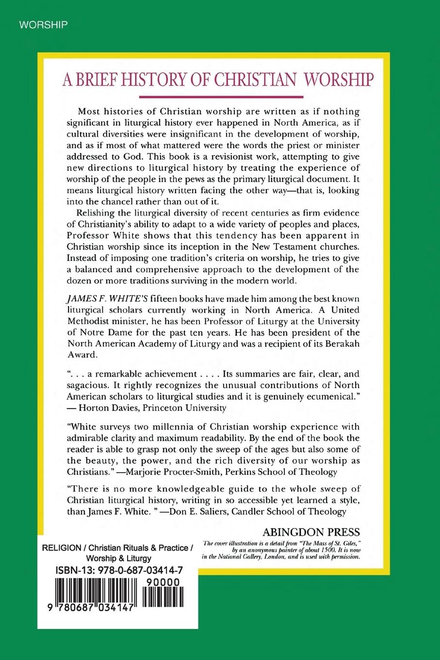 Rückseitencover A Brief History of Christian Worship