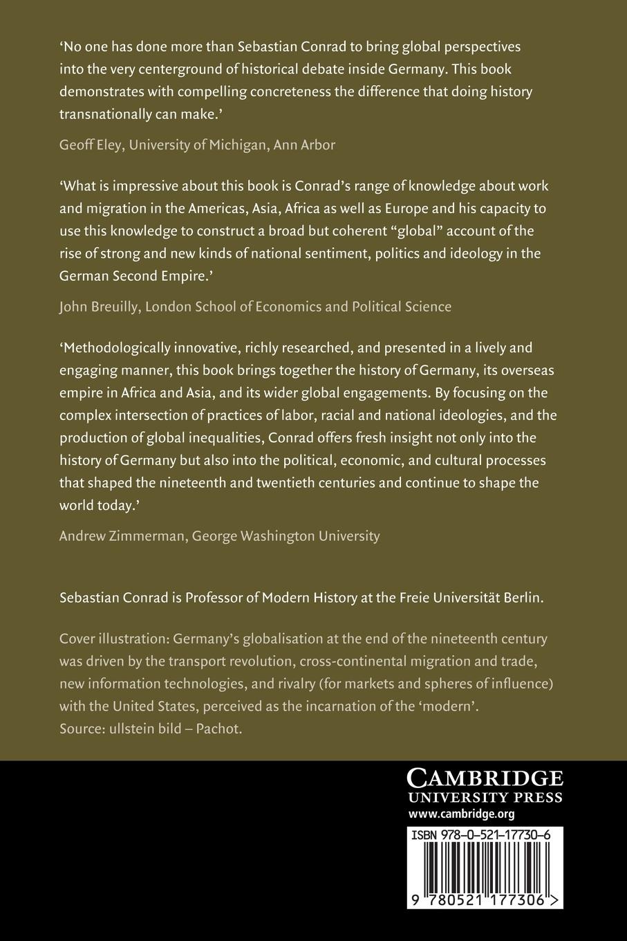 Rückseitencover Globalisation and the Nation in Imperial Germany