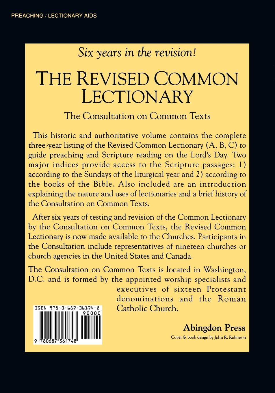 Rückseitencover The Revised Common Lectionary