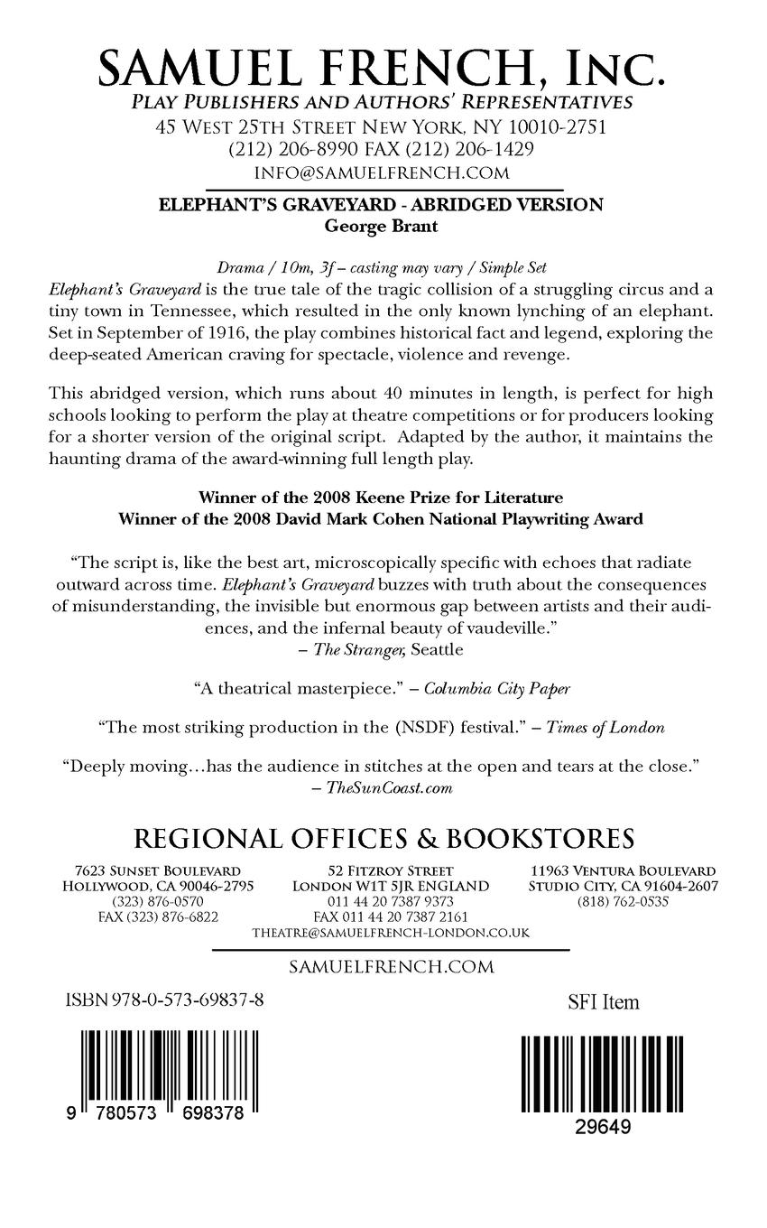 Rückseitencover Elephant S Graveyard Abridged Version