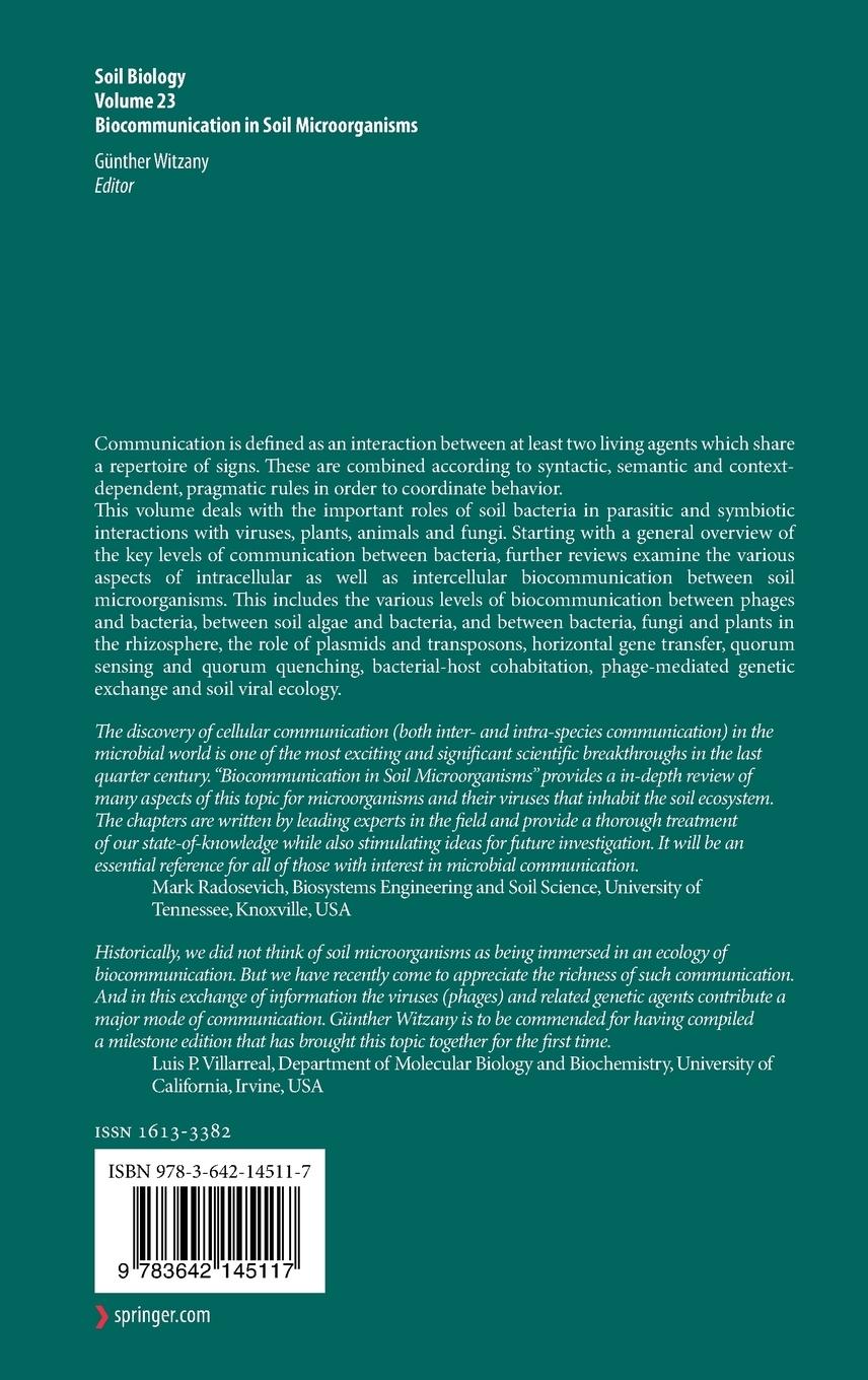 Rückseitencover Biocommunication in Soil Microorganisms