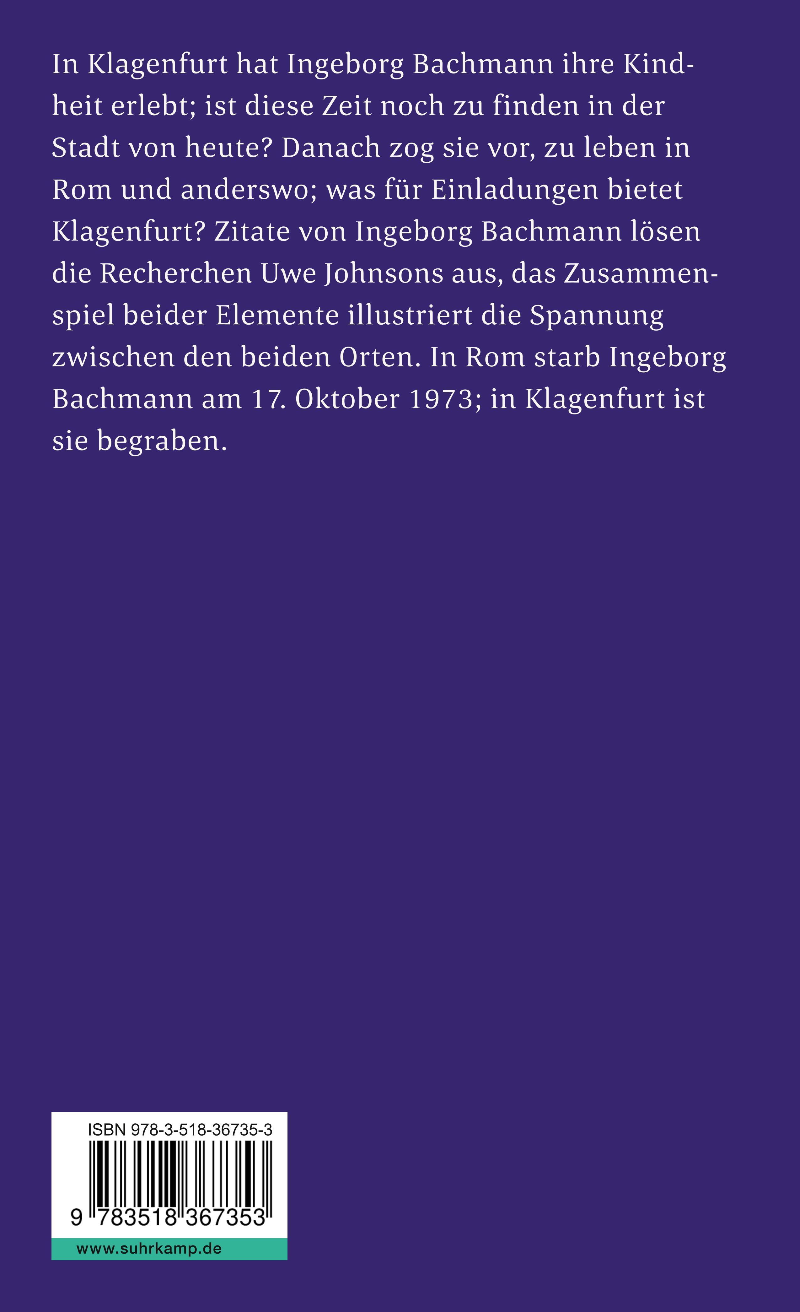 Rückseitencover Eine Reise nach Klagenfurt