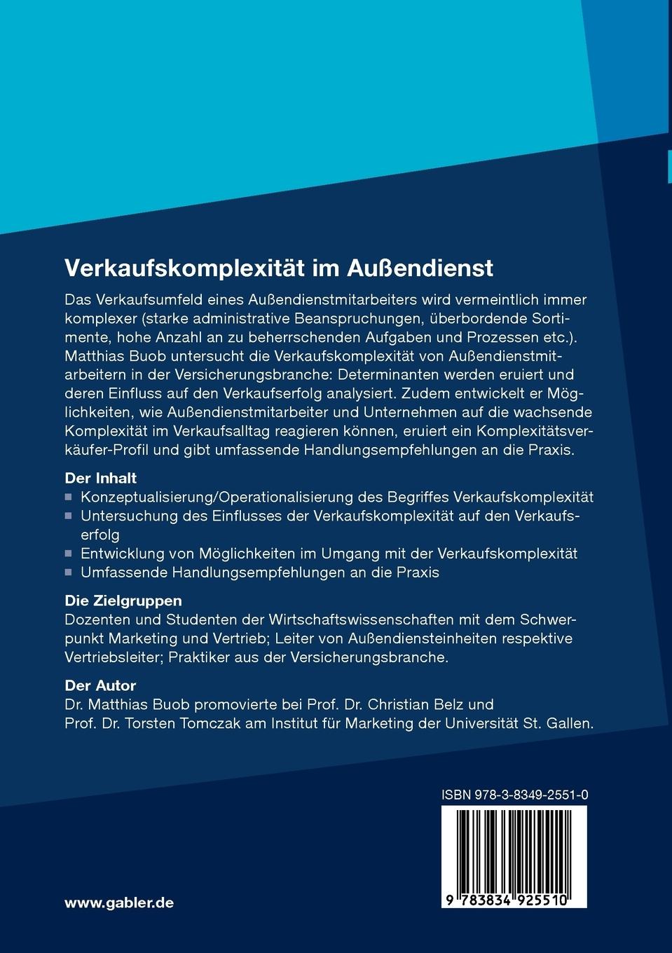 Rückseitencover Verkaufskomplexität im Außendienst