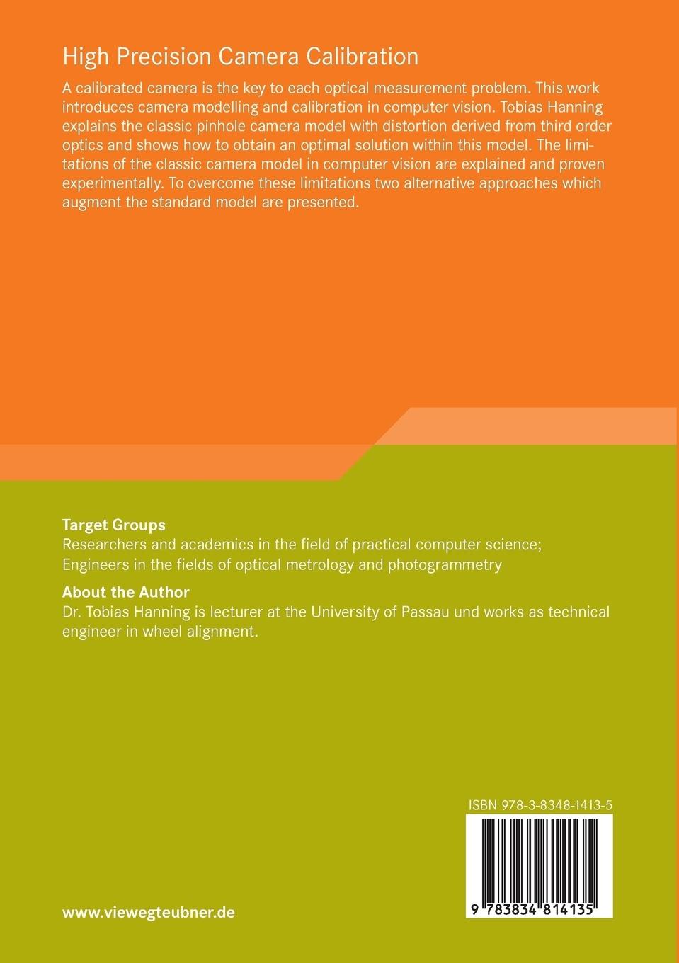 Rückseitencover High Precision Camera Calibration