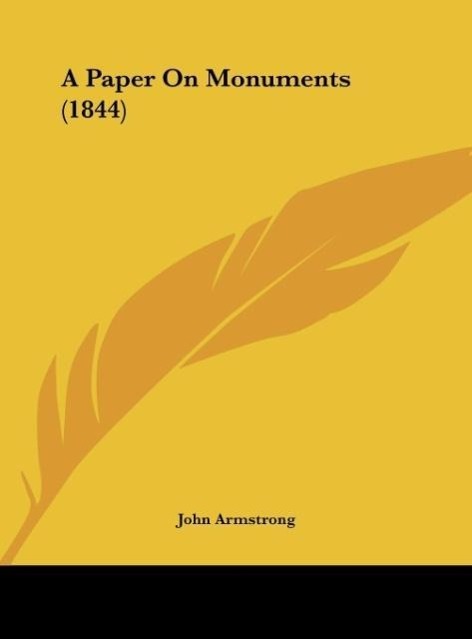 Vorderes Coverbild A Paper On Monuments (1844)