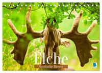 Vorderes Coverbild Elche: Nordische Riesen (Tischkalender 2025 DIN A5 quer), CALVENDO Monatskalender