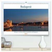 Vorderes Coverbild Budapest: zwischen Parlamentsgebäude und Burgpalast (hochwertiger Premium Wandkalender 2025 DIN A2 quer), Kunstdruck in Hochglanz