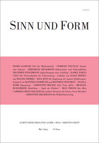 Vorderes Coverbild Sinn und Form 3/2016