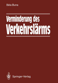Vorderes Coverbild Verminderung des Verkehrslärms