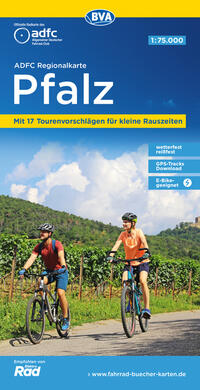 Vorderes Coverbild ADFC-Regionalkarte Pfalz, 1:75.000, mit Tagestourenvorschlägen, reiß- und wetterfest, E-Bike-geeignet, GPS-Tracks Download