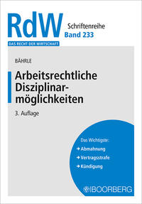 Vorderes Coverbild Arbeitsrechtliche Disziplinarmöglichkeiten