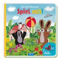 Vorderes Coverbild Trötsch Der kleine Maulwurf Spiel mit Pappenbuch mit Pop-up-Schiebern