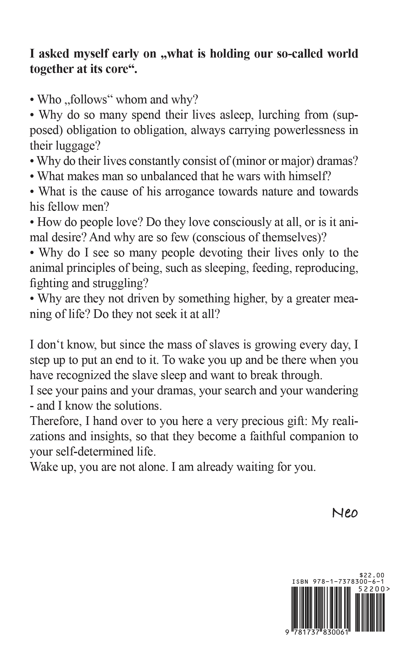Rückseitencover Handbook for being human