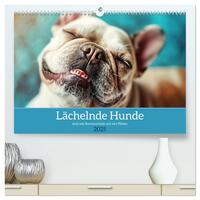 Vorderes Coverbild Lächelnde Hunde sind wie Sonnenschein auf vier Pfoten (hochwertiger Premium Wandkalender 2025 DIN A2 quer), Kunstdruck in Hochglanz