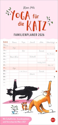 Vorderes Coverbild Puth Yoga für die Katz Familienplaner 2026
