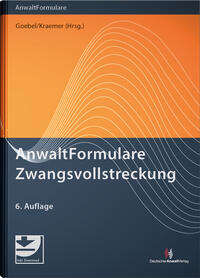 Vorderes Coverbild AnwaltFormulare Zwangsvollstreckung