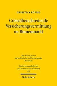 Vorderes Coverbild Grenzüberschreitende Versicherungsvermittlung im Binnenmarkt