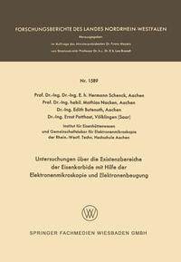 Vorderes Coverbild Untersuchungen über die Existenzbereiche der Eisenkarbide mit Hilfe der Elektronenmikroskopie und Elektronenbeugung