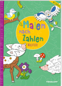 Vorderes Coverbild Malen nach Zahlen. Waldtiere