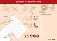 Vorderes Coverbild Schreibtischauflage für ein ergonomisches Schreiben mit der linken Hand