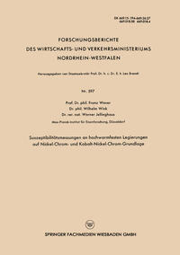 Vorderes Coverbild Suszeptibilitätsmessungen an hochwarmfesten Legierungen auf Nickel-Chrom- und Kobalt-Nickel-Chrom-Grundlage