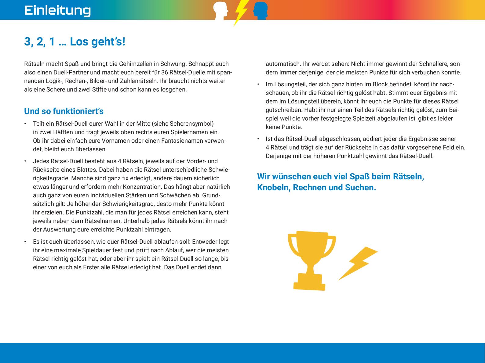 Beispielinhalt (Bild) Der große Battle-Block Rätsel-Duell