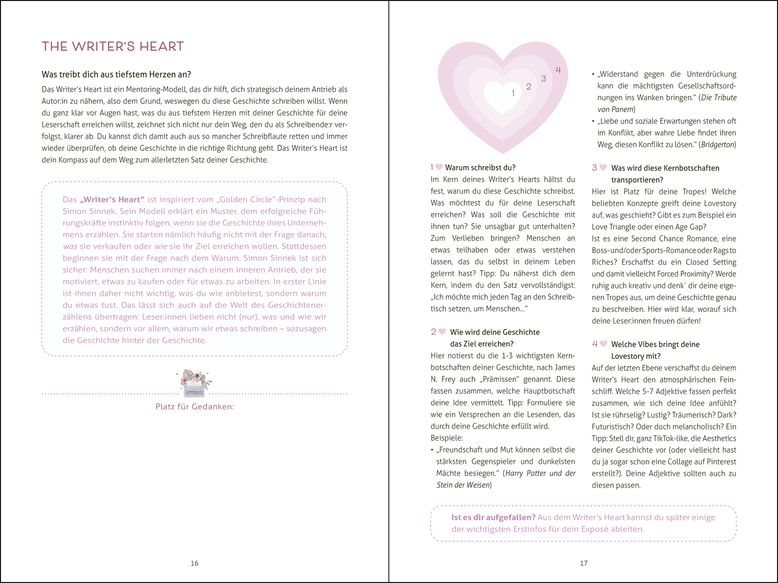 Beispielinhalt (Bild) Writing Romance. Dein Schreib-Workshop für deine ultimative Lovestory