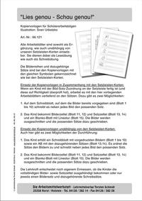 Vorderes Coverbild Kopiervorlagen "Lies genau – Schau genau"