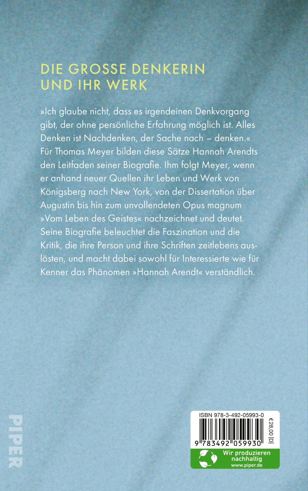 Rückseitencover Hannah Arendt