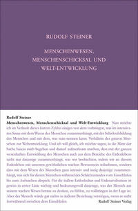 Vorderes Coverbild Menschenwesen, Menschenschicksal und Welt-Entwickelung