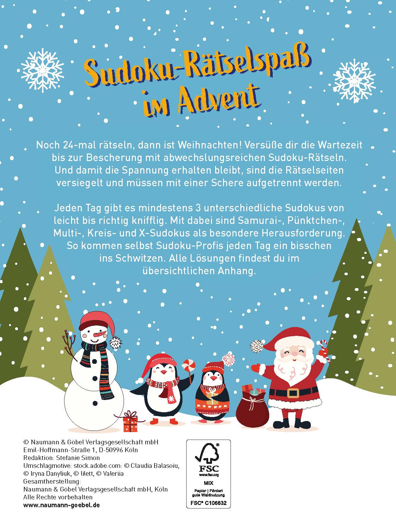 Rückseitencover Sudoku Adventskalender