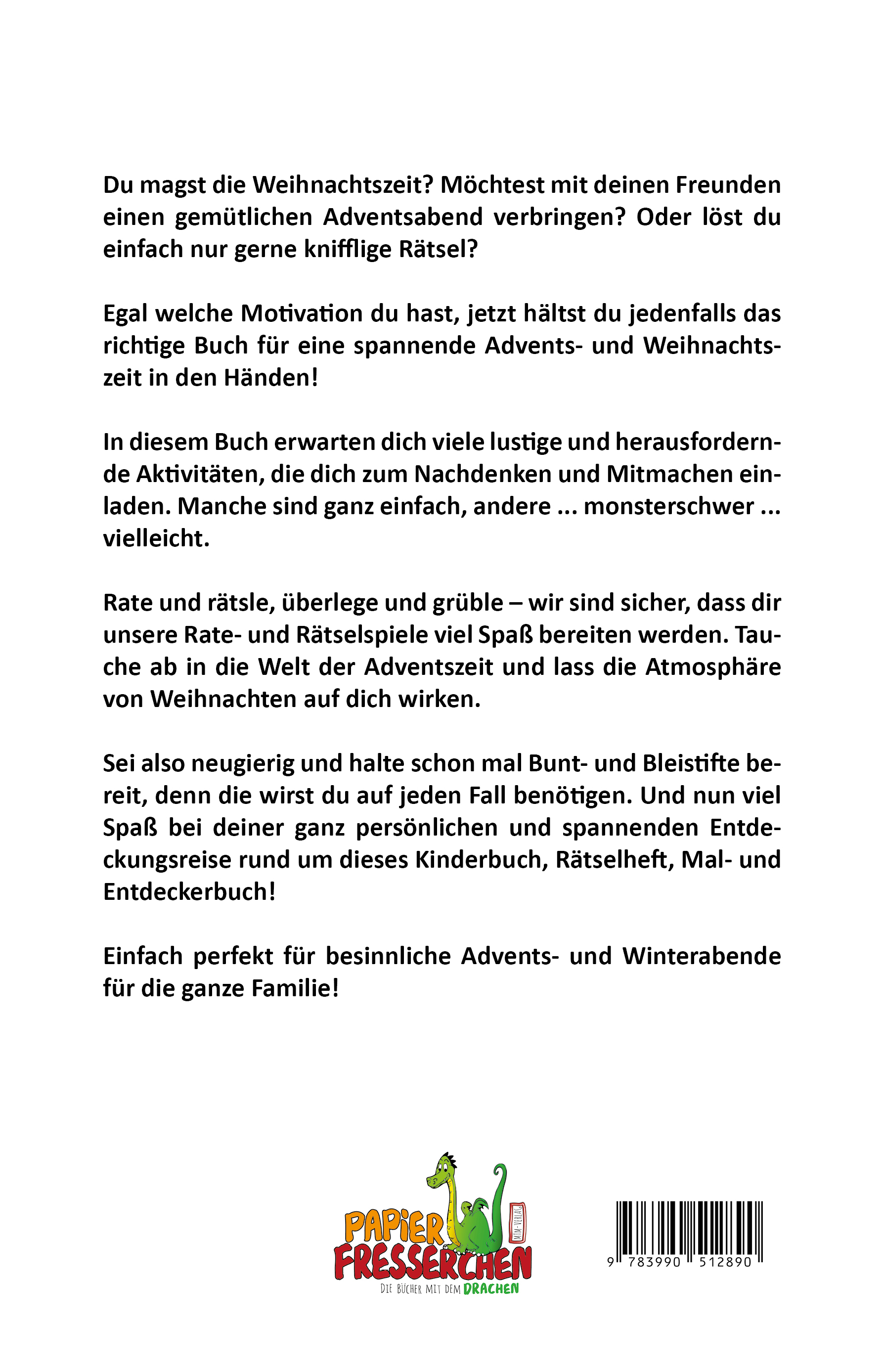 Rückseitencover Wünsch dich ins Wunder-Weihnachtsland ... Rate- und Rätselspaß im Advent - Mit Adventstagebuch