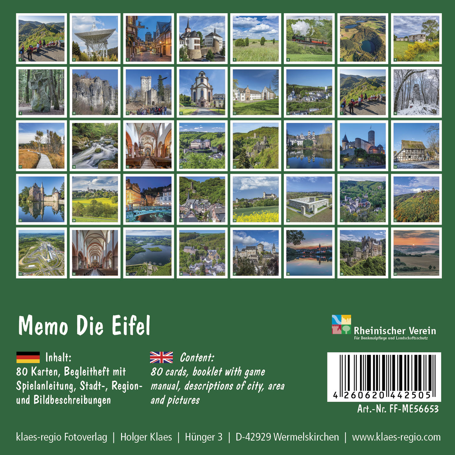 Rückseitencover FindeFuxx Memo Die Eifel