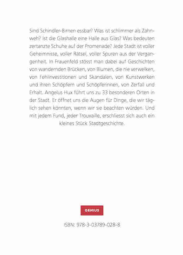 Rückseitencover 33 neue Frauenfelder Trouvaillen
