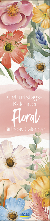 Vorderes Coverbild Geburtstags-Langplaner Floral