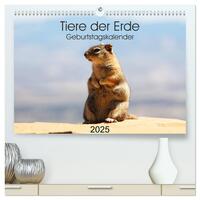 Vorderes Coverbild Tiere der Erde Geburtstagskalender (hochwertiger Premium Wandkalender 2025 DIN A2 quer), Kunstdruck in Hochglanz