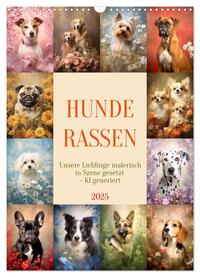 Vorderes Coverbild Hunderassen (Wandkalender 2025 DIN A3 hoch), CALVENDO Monatskalender