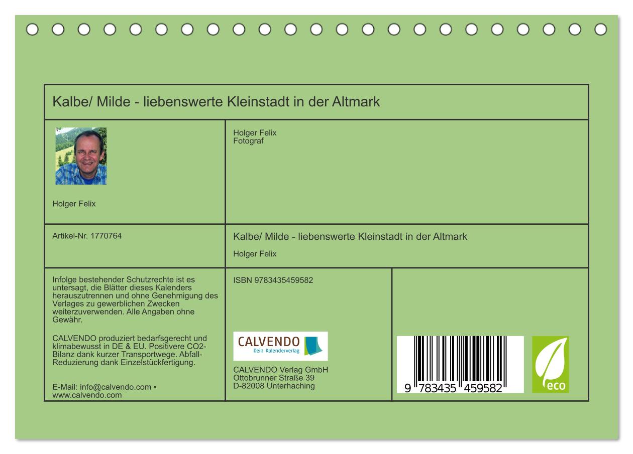Beispielinhalt (Bild) Kalbe/ Milde - liebenswerte Kleinstadt in der Altmark (Tischkalender 2025 DIN A5 quer), CALVENDO Monatskalender