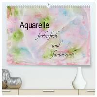Vorderes Coverbild Aquarelle – farbenfroh und fantasievoll (hochwertiger Premium Wandkalender 2025 DIN A2 quer), Kunstdruck in Hochglanz