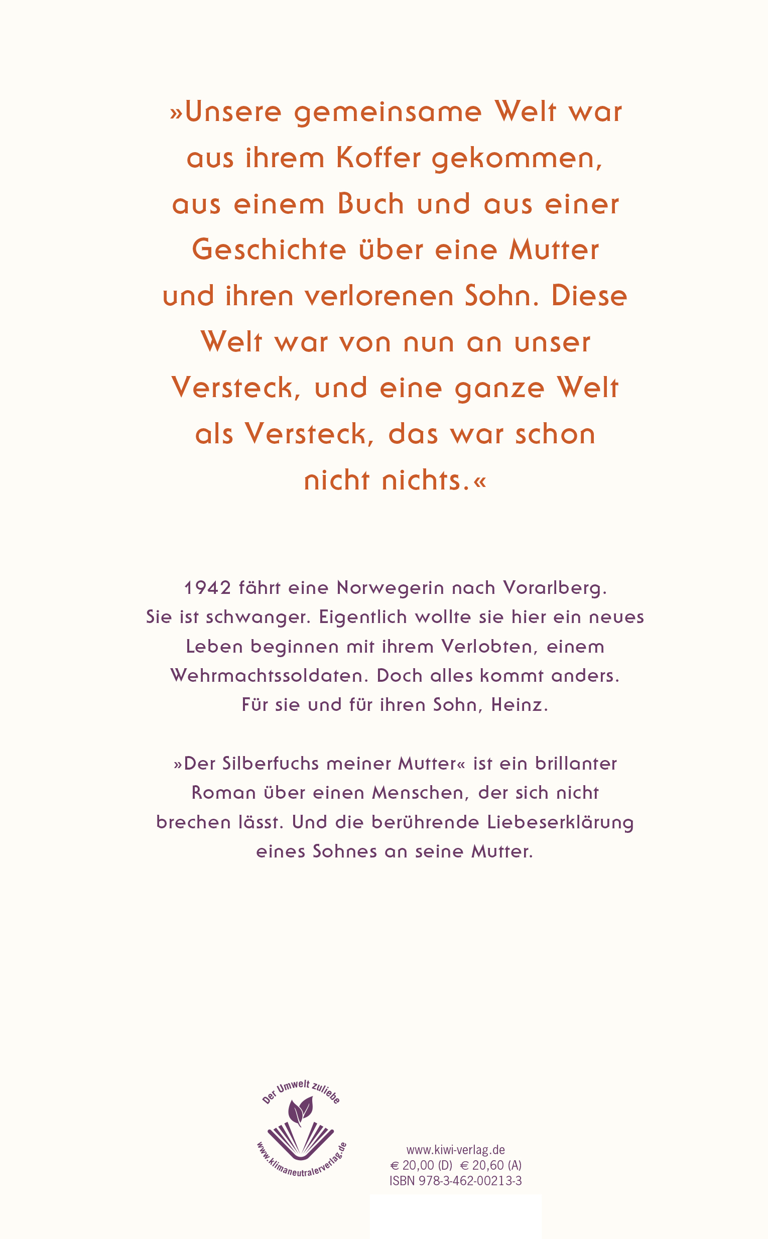 Rückseitencover Der Silberfuchs meiner Mutter