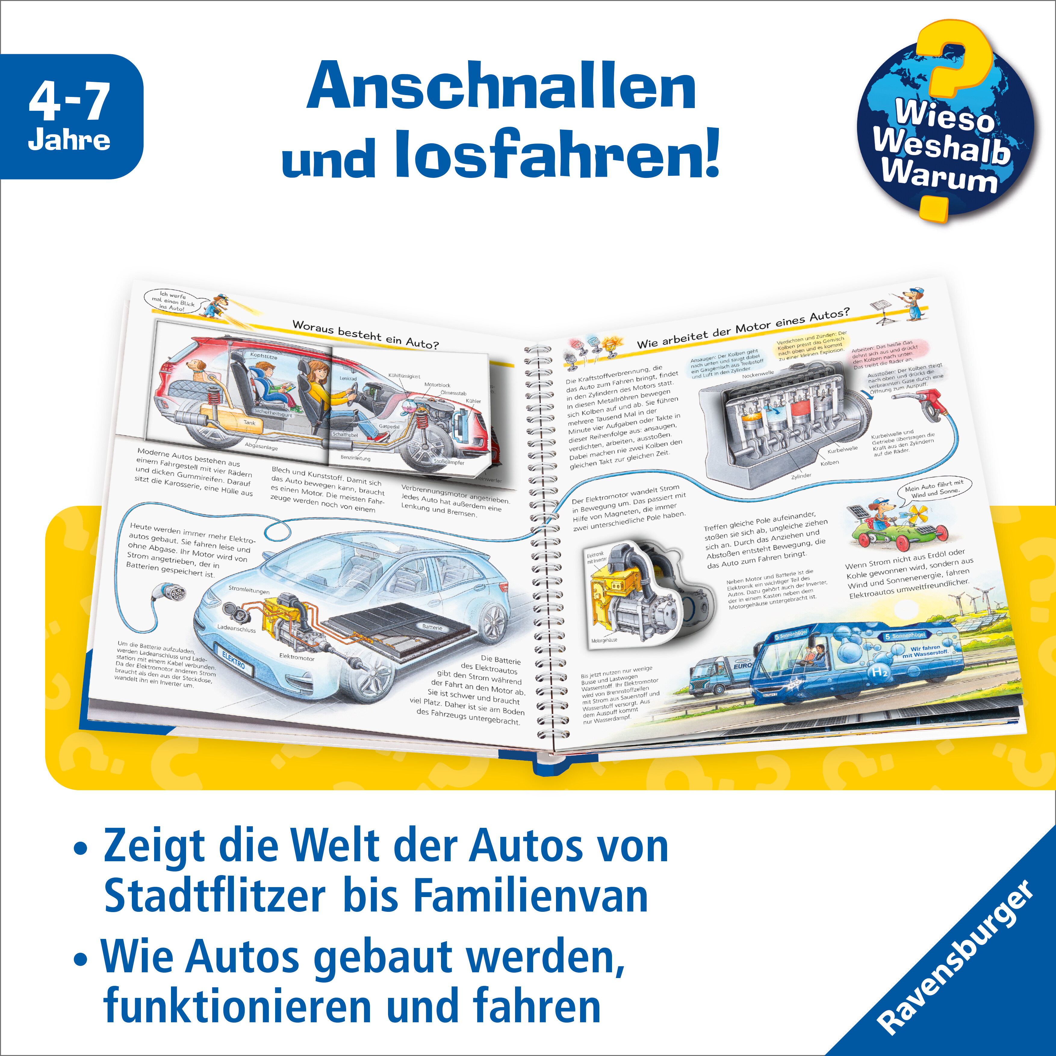 Beispielinhalt (Bild) Wieso? Weshalb? Warum? Kernreihe, Band 28 - Wir entdecken Autos