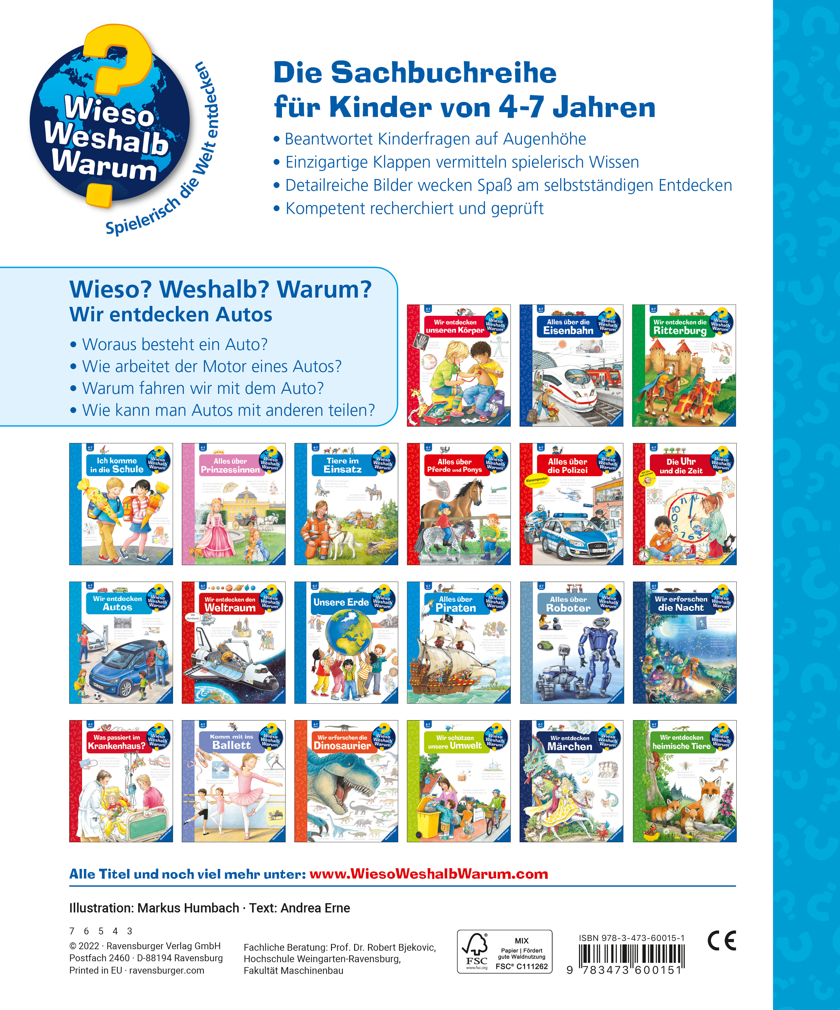 Rückseitencover Wieso? Weshalb? Warum? Kernreihe, Band 28 - Wir entdecken Autos