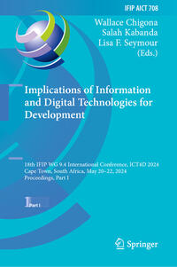 Vorderes Coverbild Implications of Information and Digital Technologies for Development