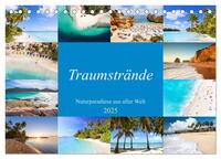 Vorderes Coverbild Traumstrände - Naturparadiese aus aller Welt (Tischkalender 2025 DIN A5 quer), CALVENDO Monatskalender