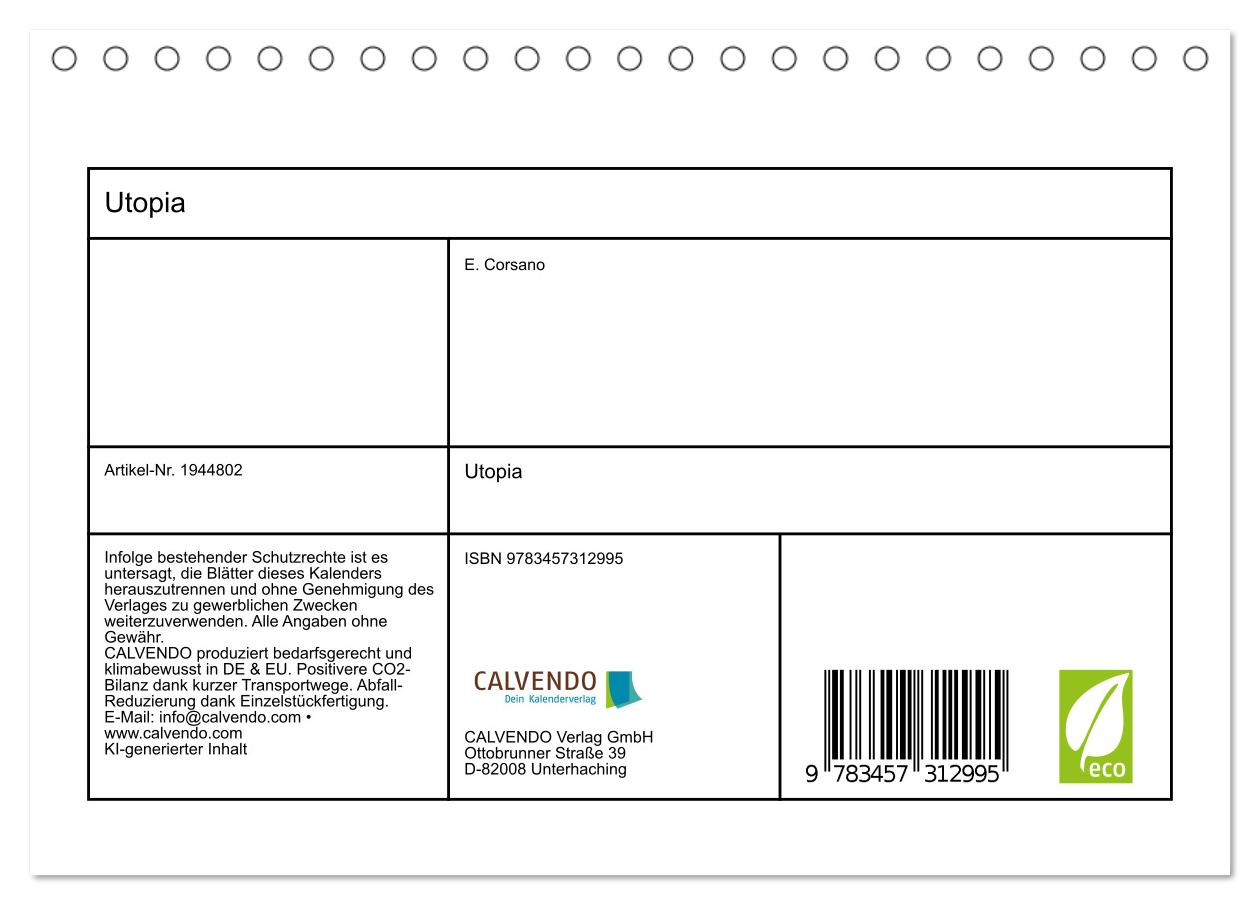 Beispielinhalt (Bild) Utopia (Tischkalender 2026 DIN A5 quer), CALVENDO Monatskalender