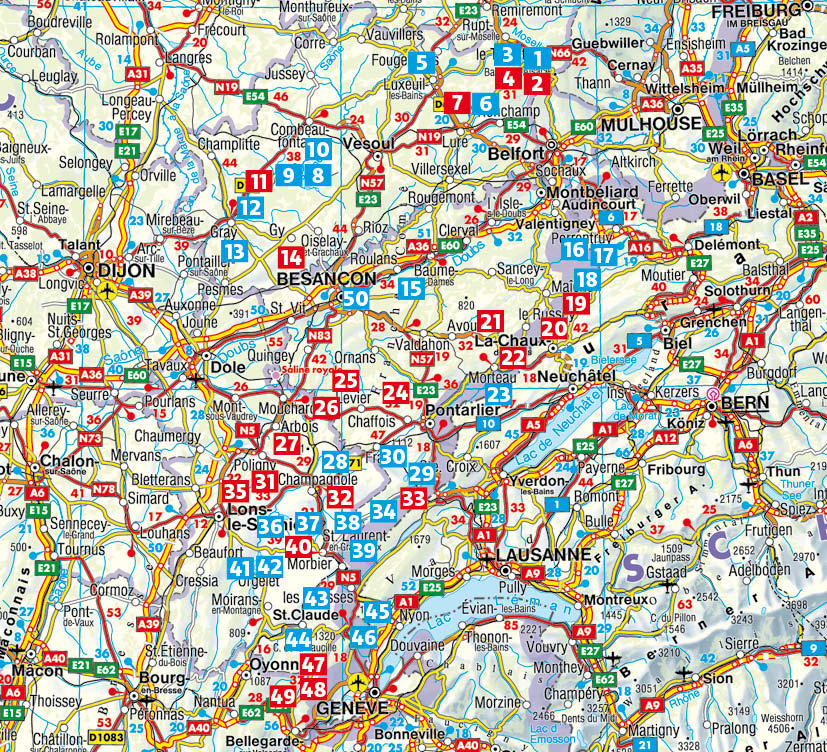 Beispielinhalt (Bild) Jura - Franche-Comté (Rother Guide de randonnées)