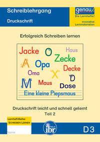 Vorderes Coverbild D3 Schreiblehrgang - Druckschrift Teil 2