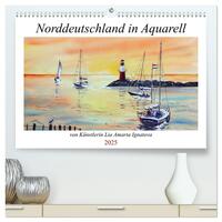 Vorderes Coverbild Norddeutschland in Aquarell (hochwertiger Premium Wandkalender 2025 DIN A2 quer), Kunstdruck in Hochglanz